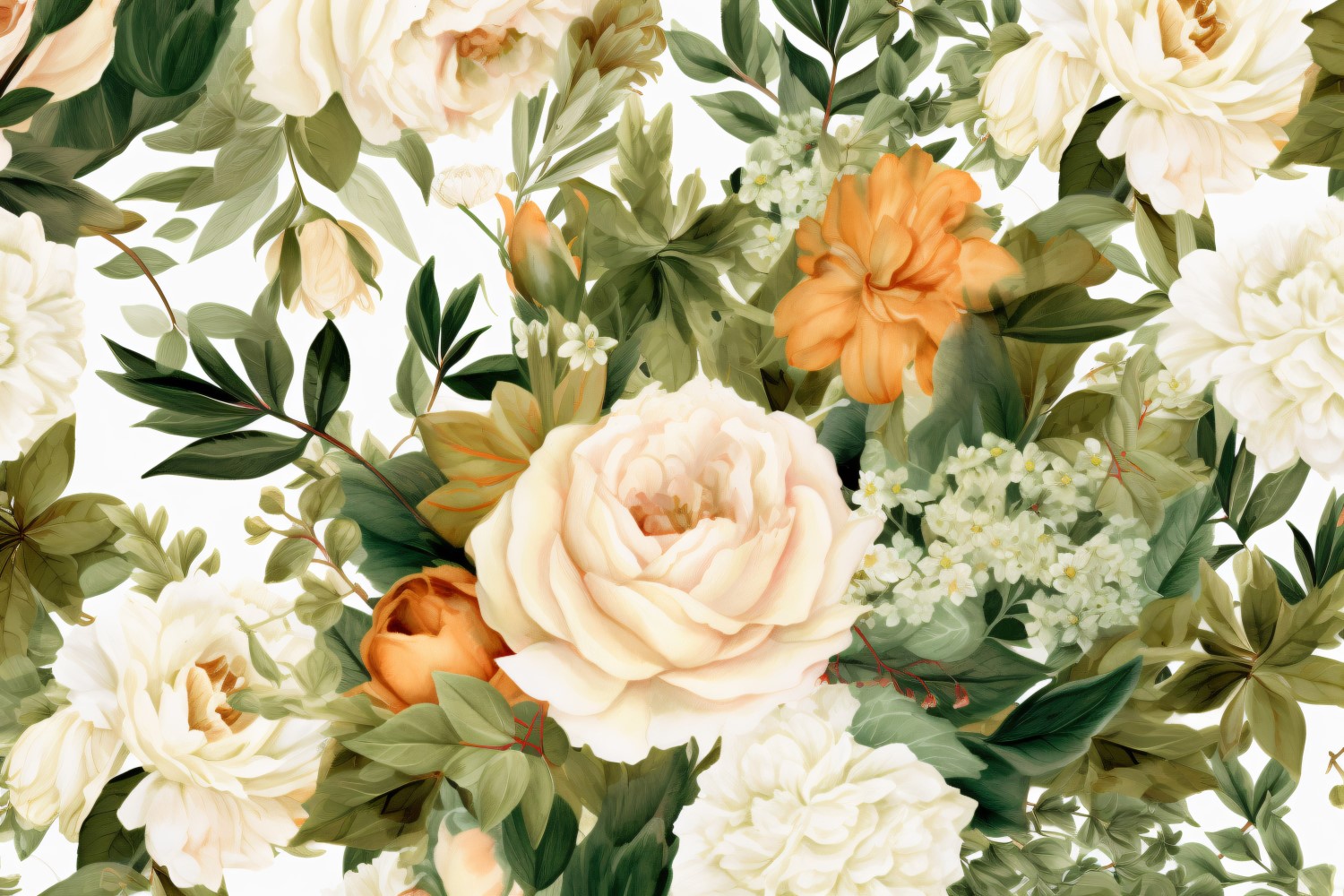 Watercolor flowers wreath Background 146