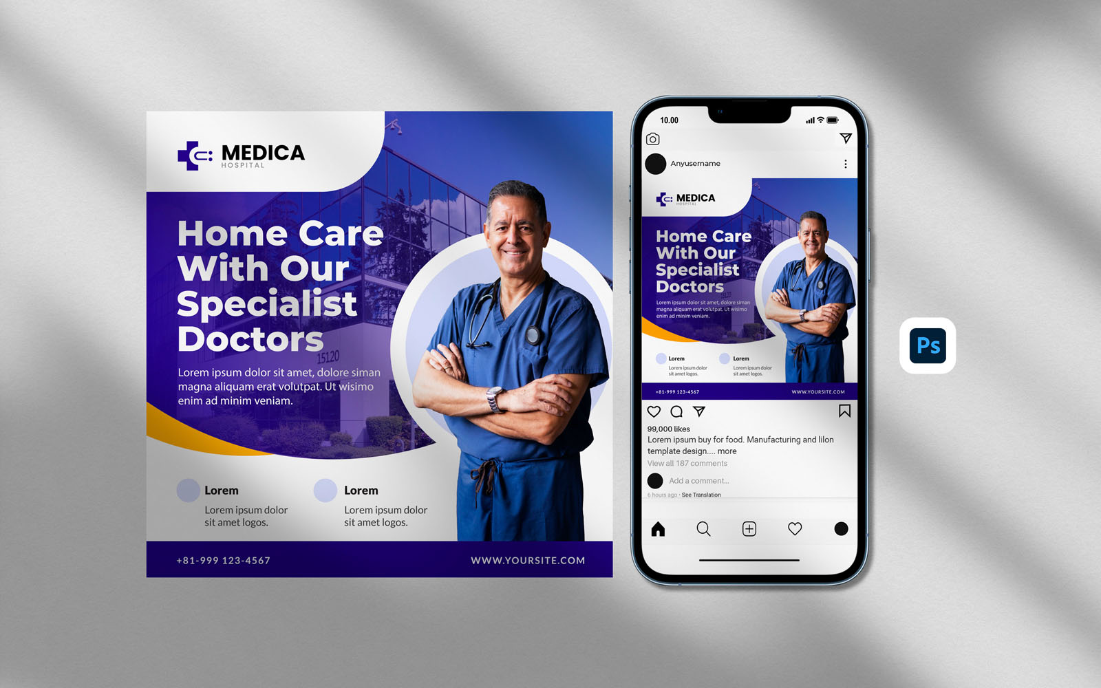 Medical Square Flyer Template
