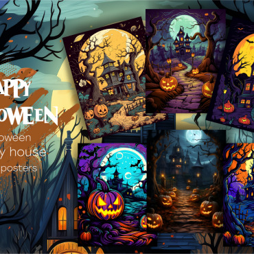 Halloween House Illustrations Templates 362884