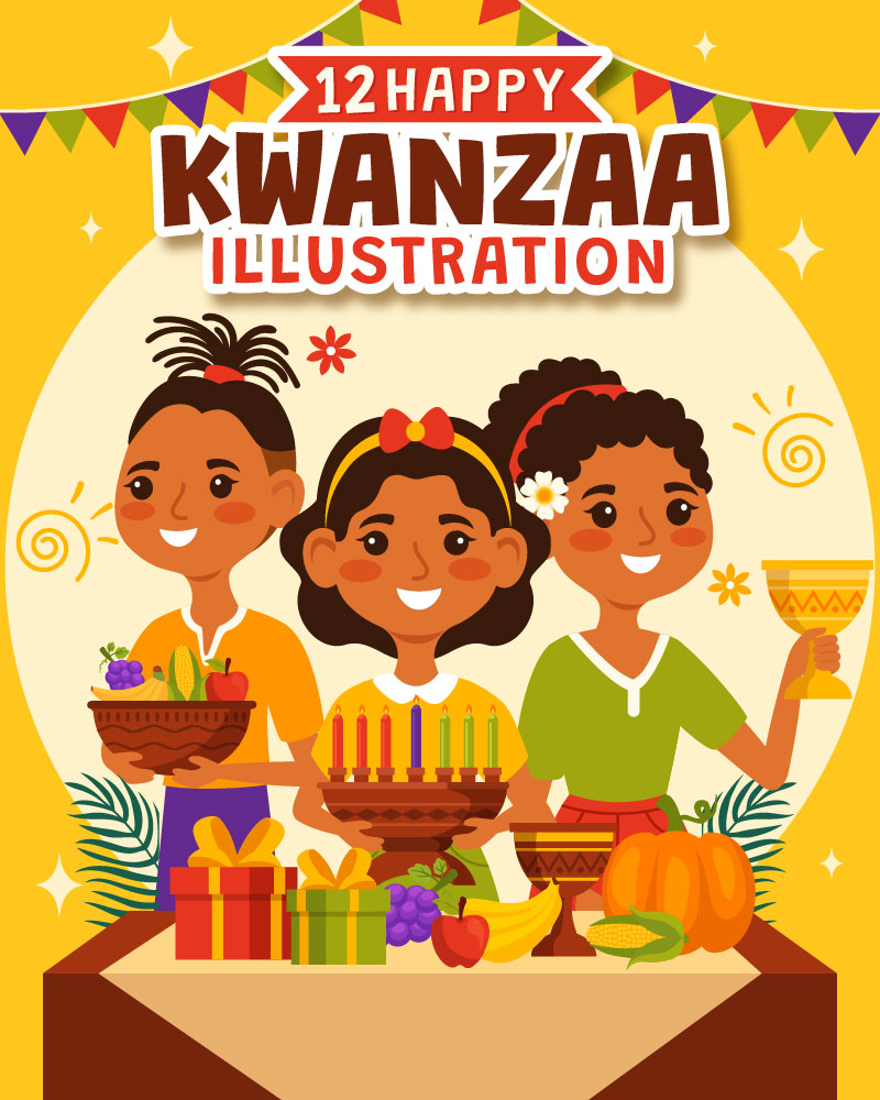 12 Happy Kwanzaa Vector Illustration