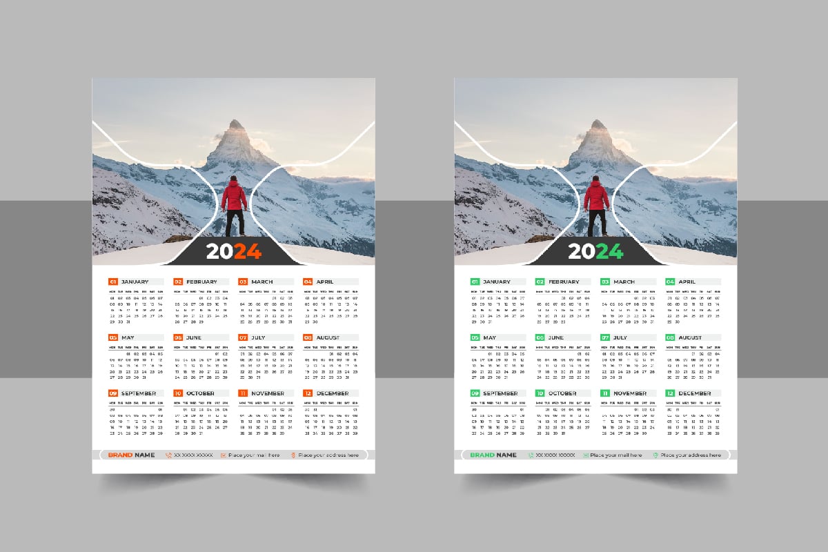 Modern 2024 Wall Calendar design