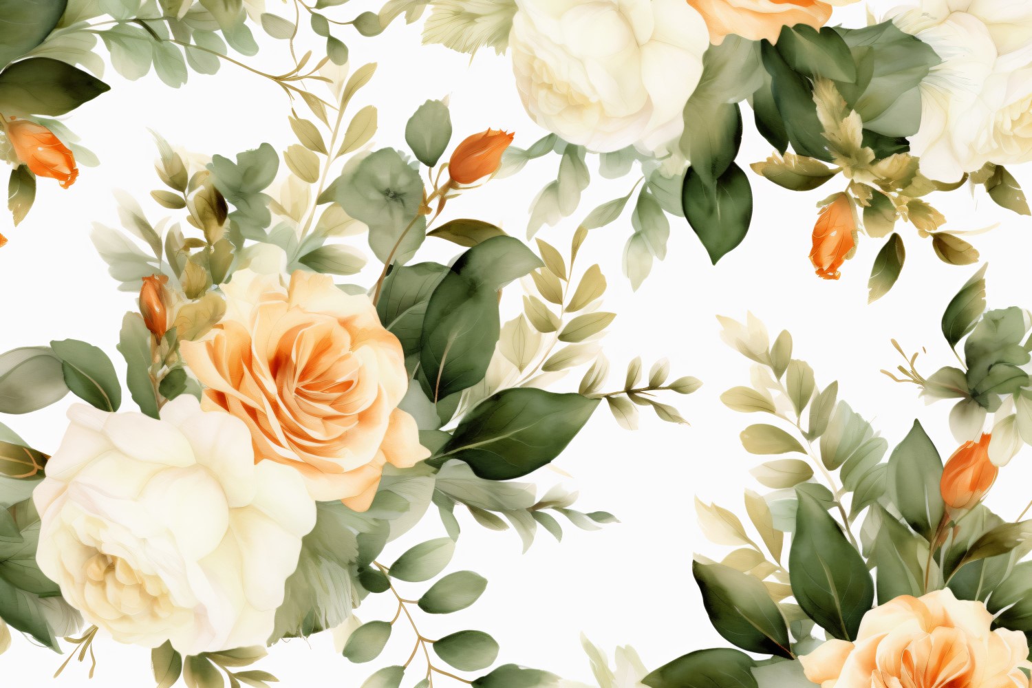 Watercolor flowers wreath Background 179