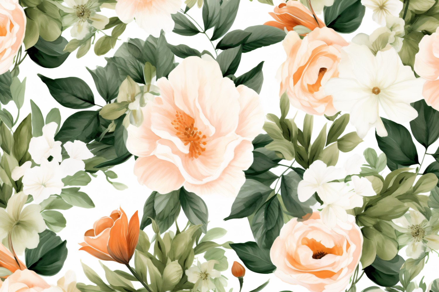 Watercolor floral wreath Background 190