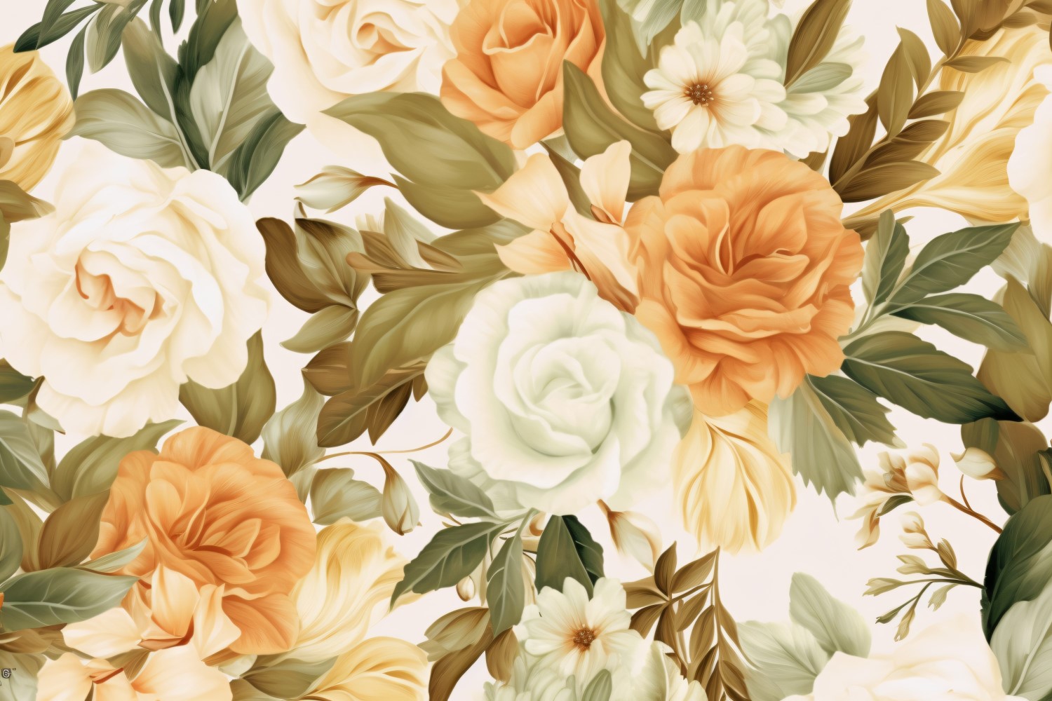 Watercolor flowers wreath Background 203