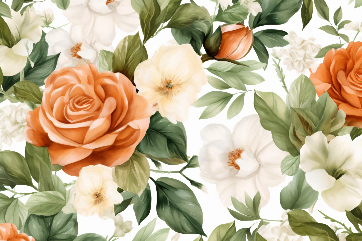 Watercolor flowers wreath Background 207