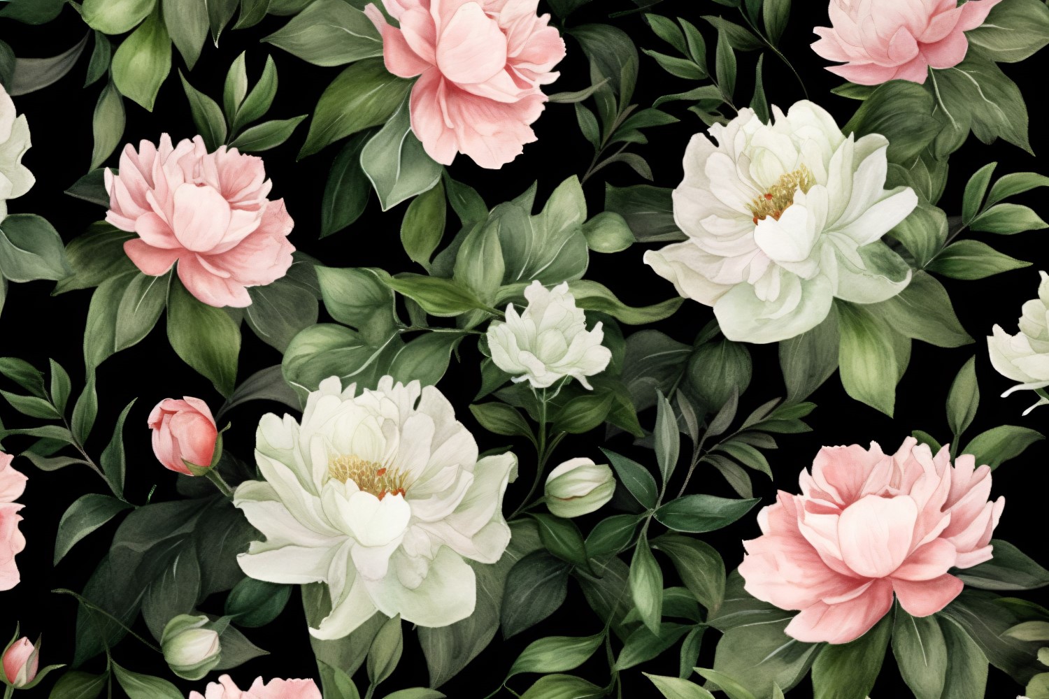 Watercolor flowers wreath Background 214