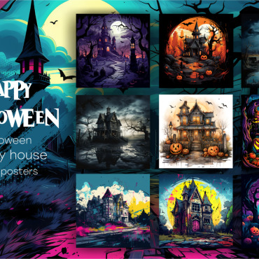 Halloween House Illustrations Templates 363053