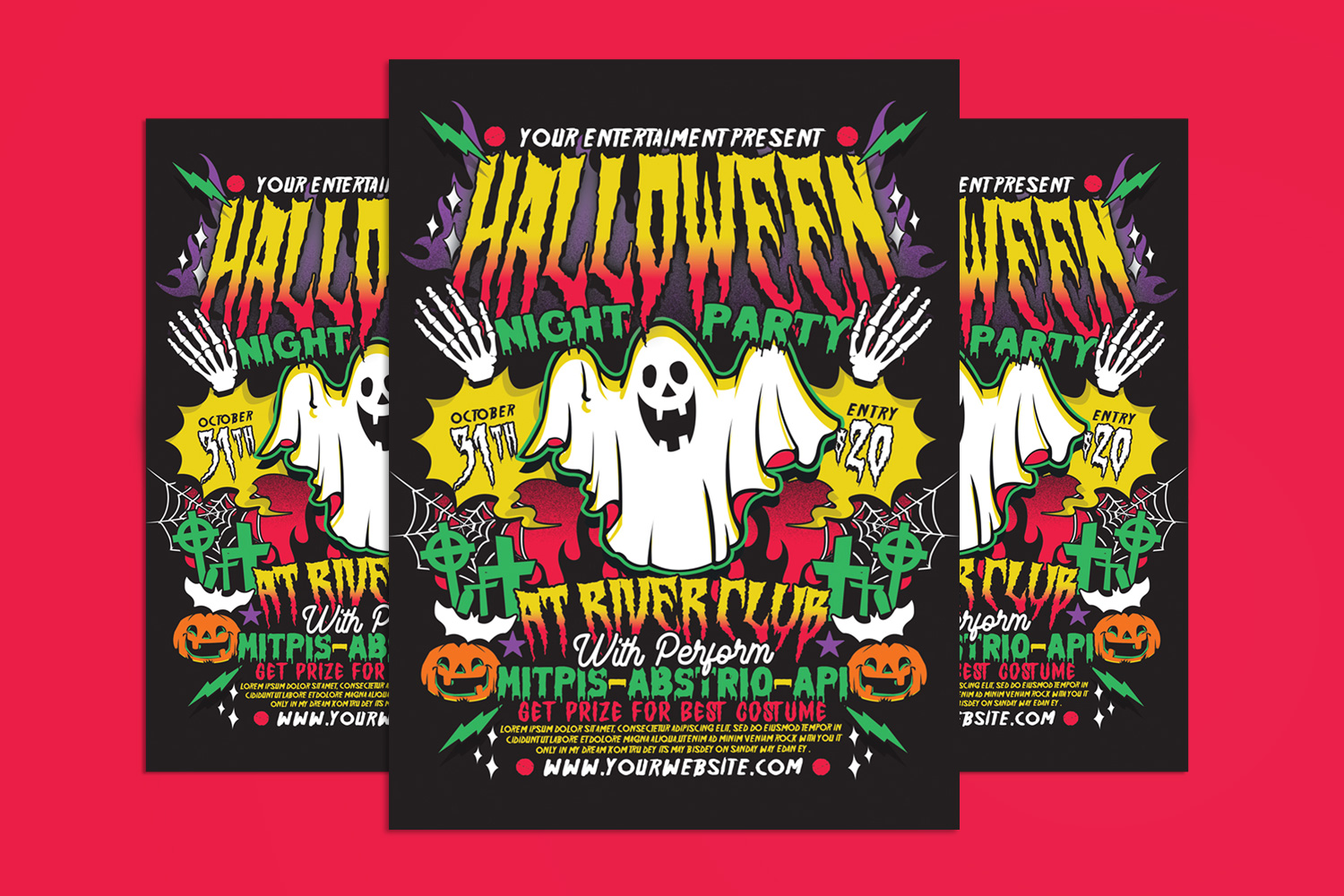 Halloween Party Celebration Flyer Template 1