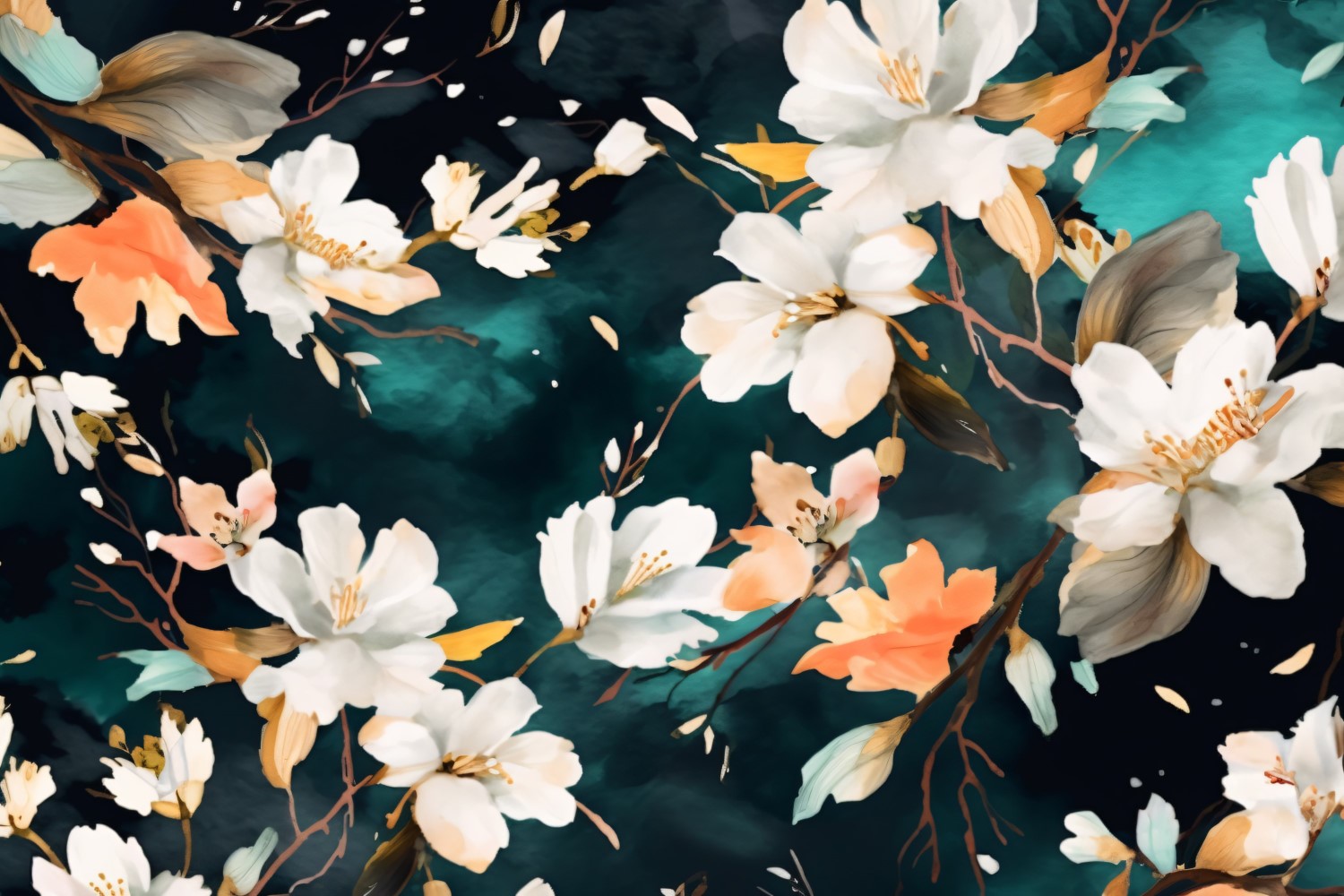 Watercolor flowers Background 268