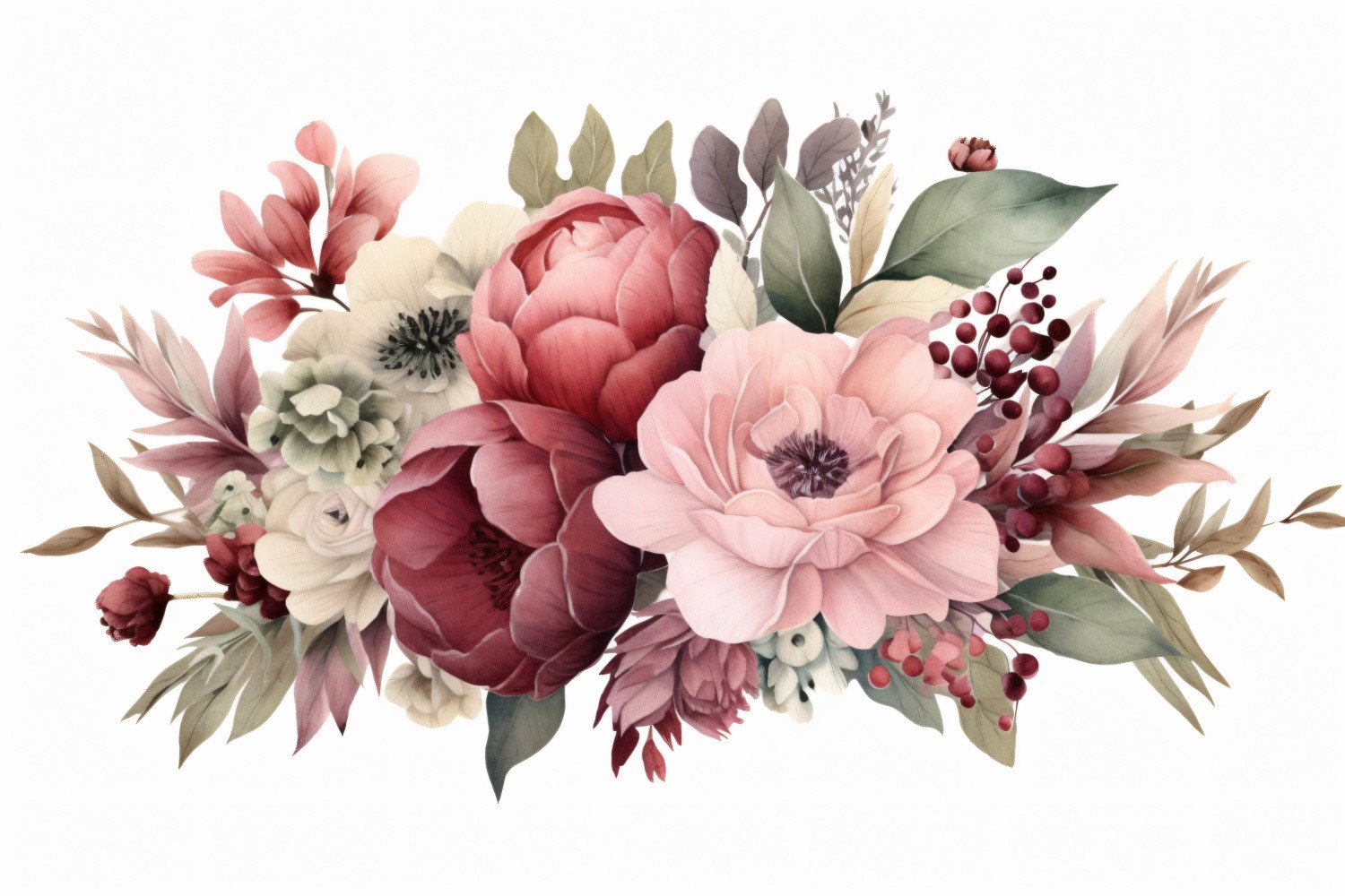 Watercolor floral wreath Background 273