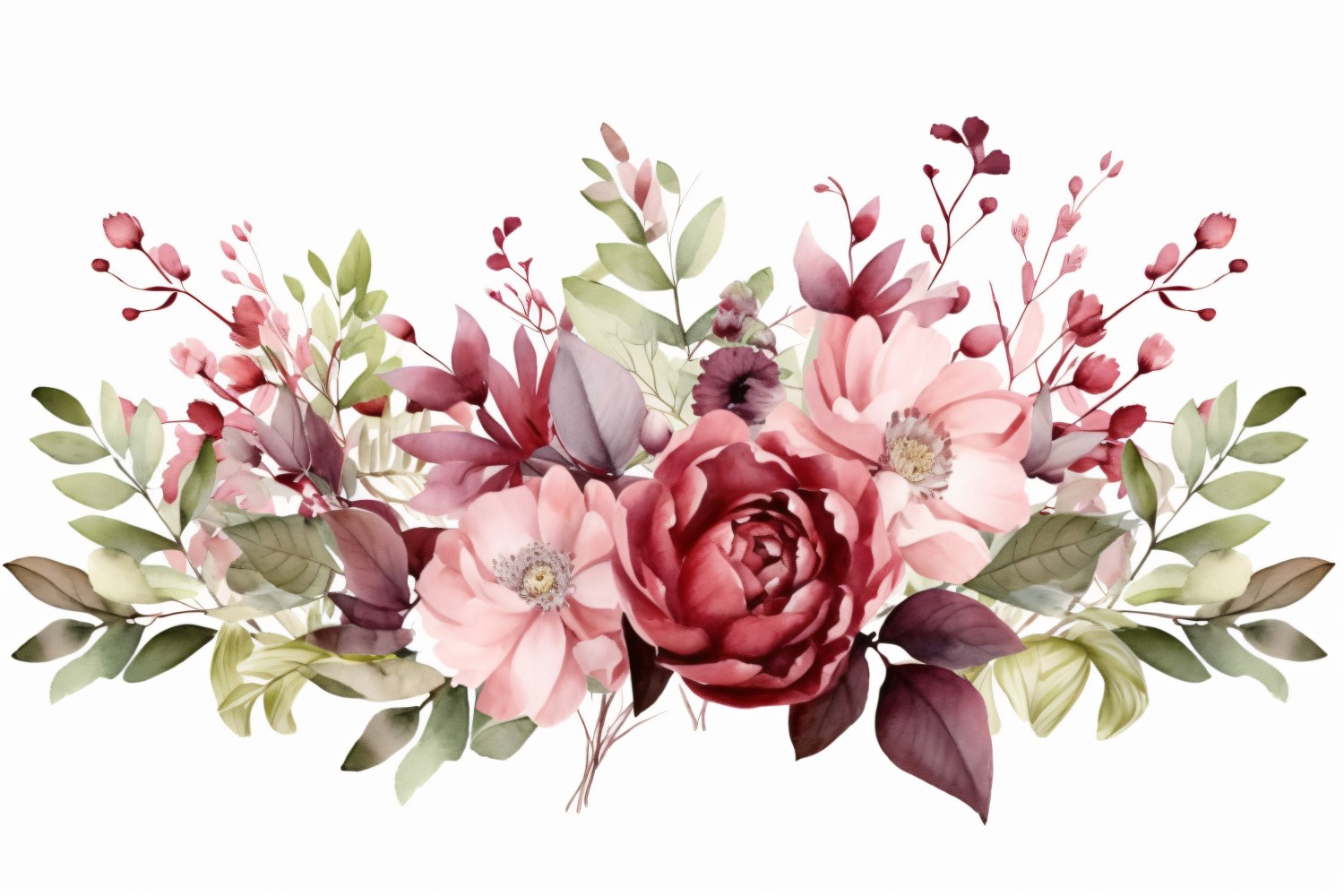 Watercolor flowers Background 279