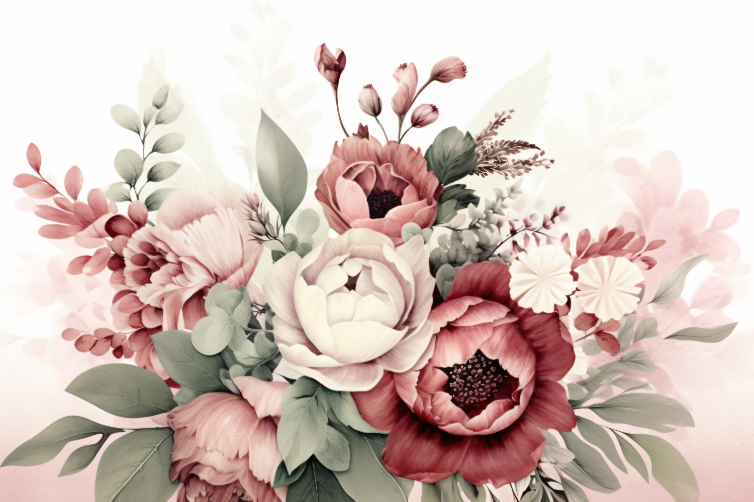 Watercolor floral wreath Background 280