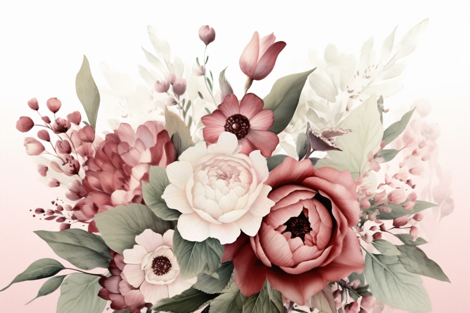 Watercolor flowers Background 283