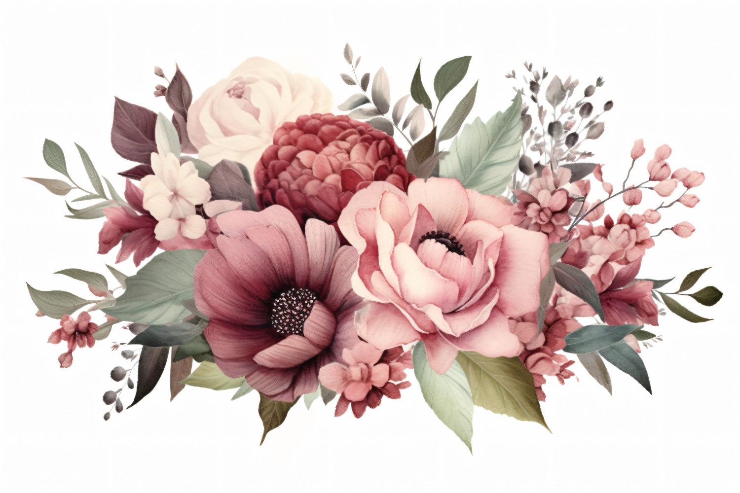 Watercolor floral wreath Background 287