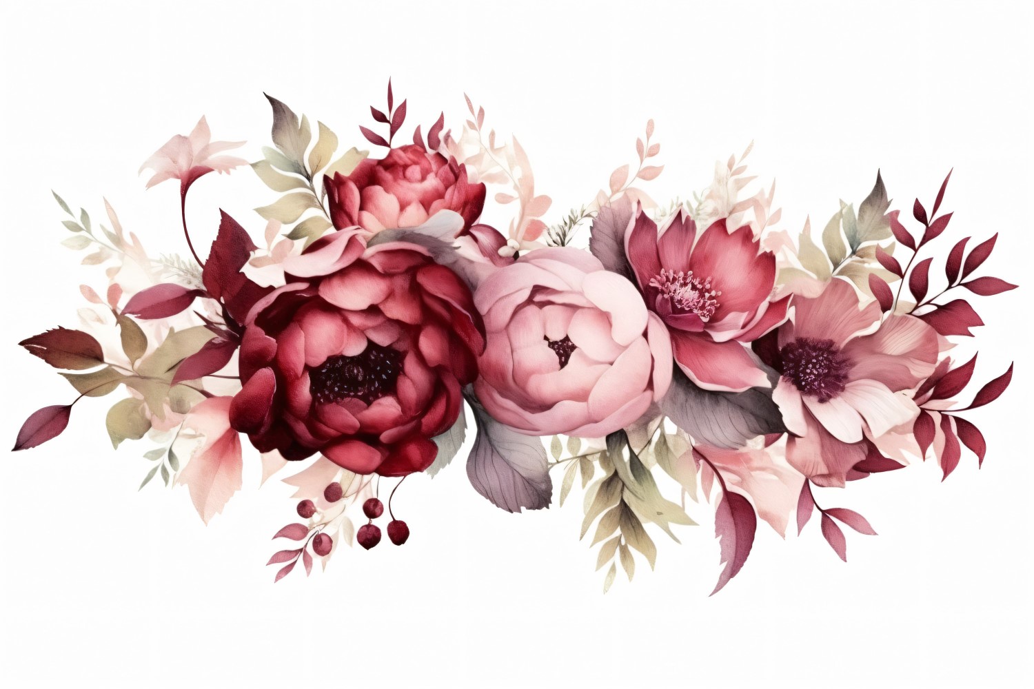 Watercolor flowers wreath Background 288