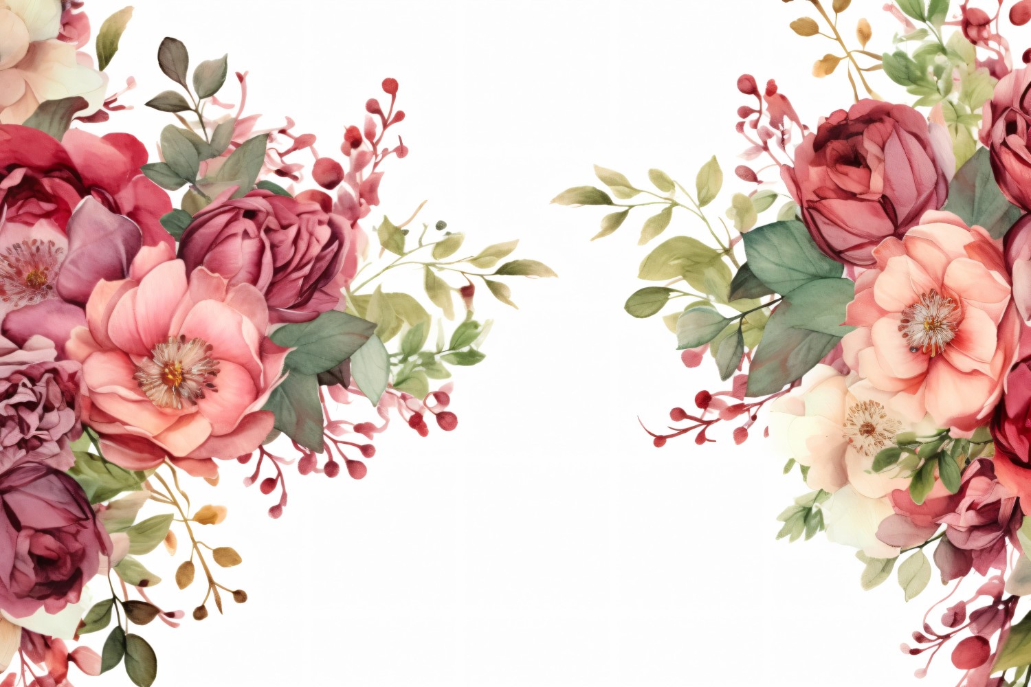 Watercolor floral wreath Background 291