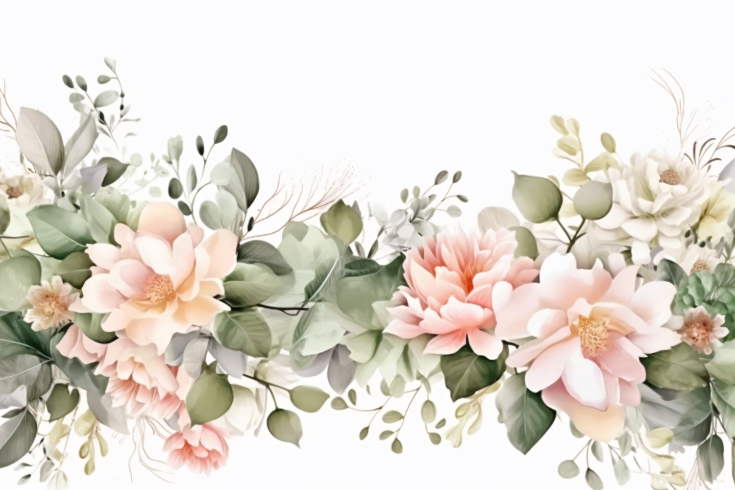 Watercolor floral wreath Background 295