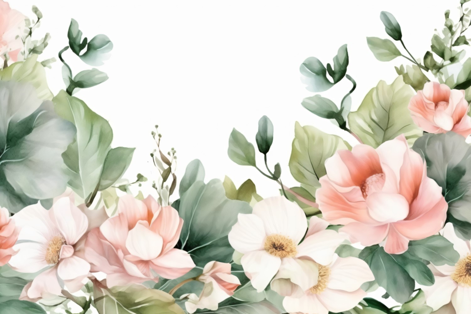 Watercolor flowers Background 298