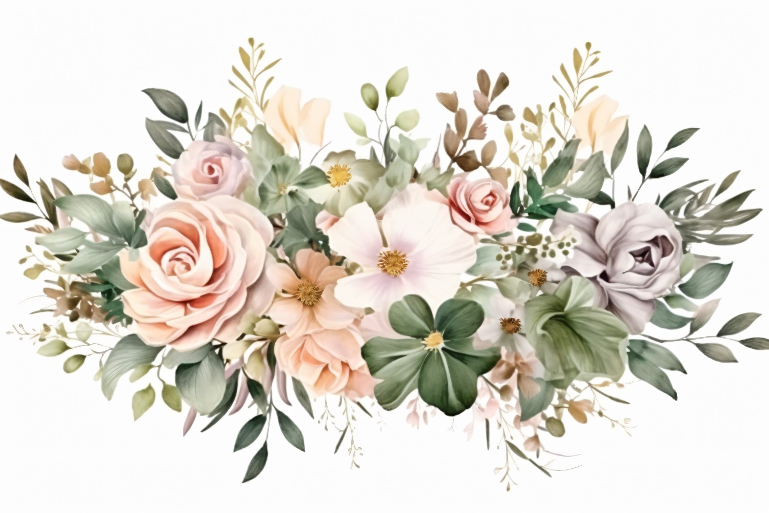 Watercolor floral wreath Background 299