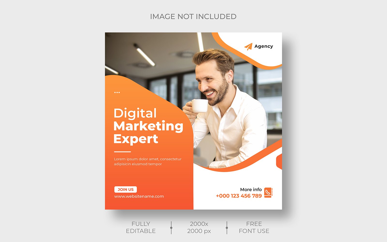 Digital Marketing Agency Social Media Post Template Design PSD