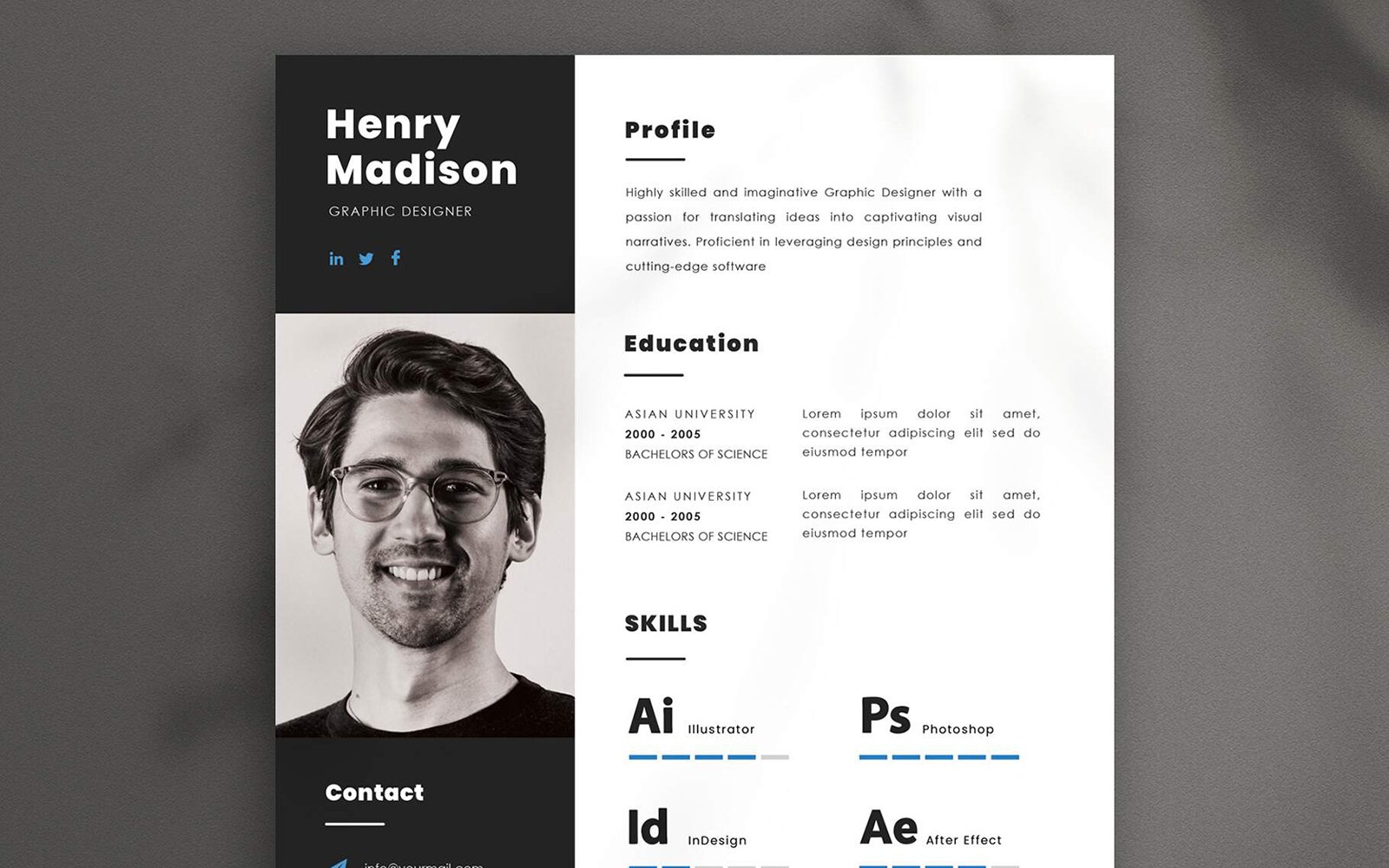 Graphic Designer Resume CV Template