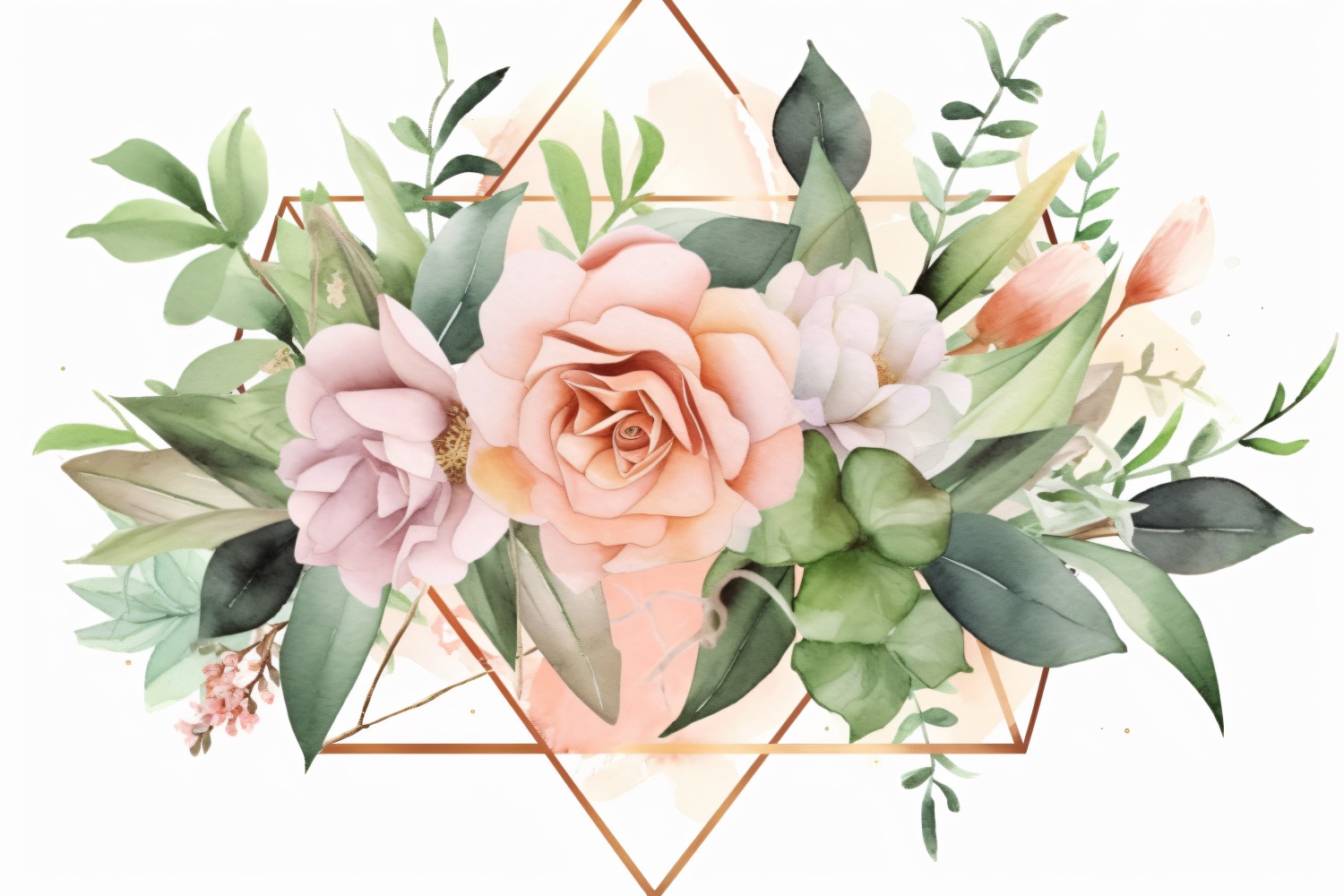 Watercolor floral wreath Background 332