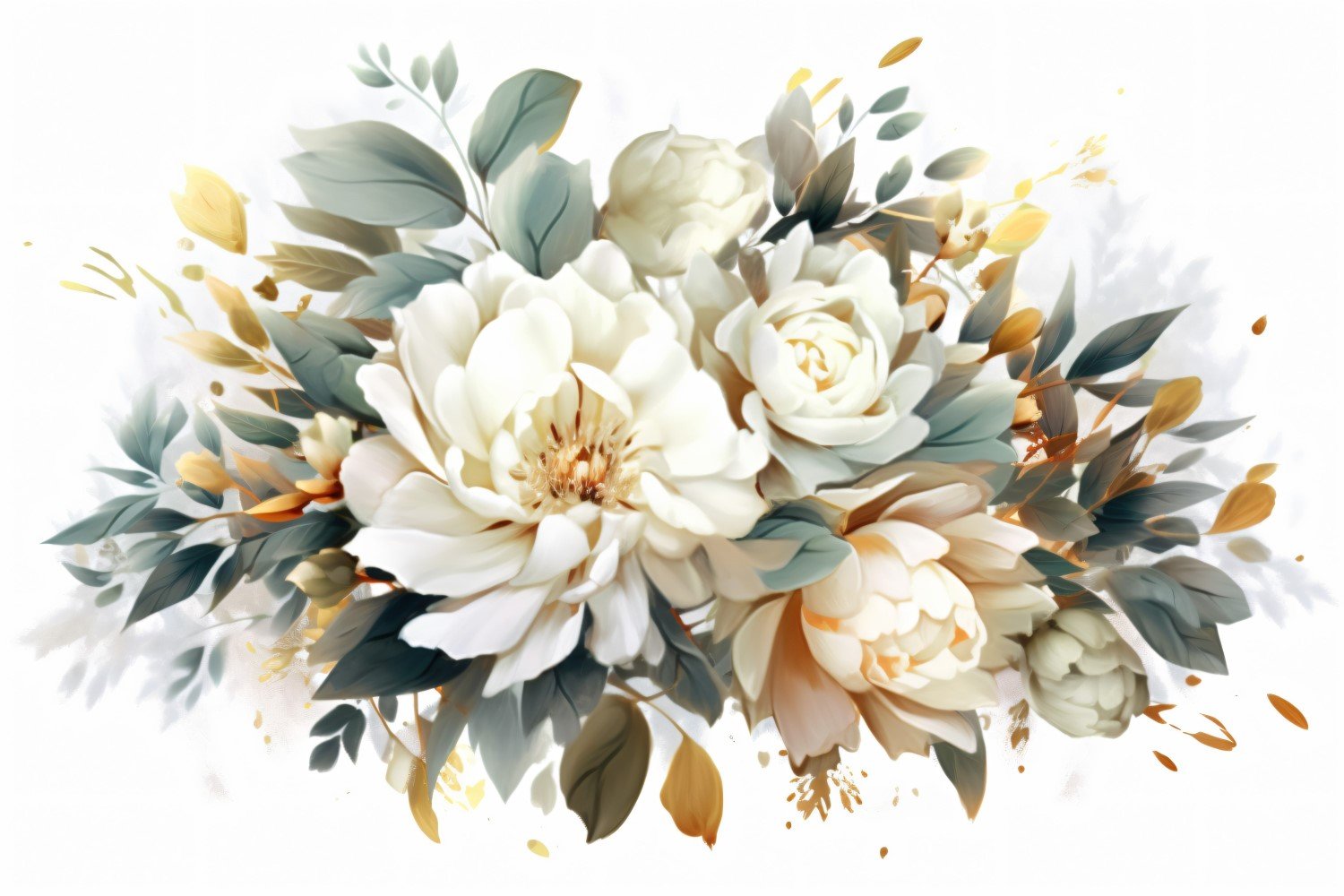 Watercolor flowers Background 335