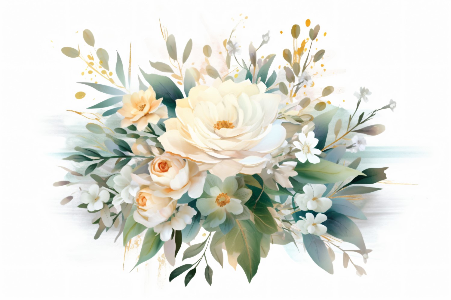 Watercolor flowers wreath Background 337