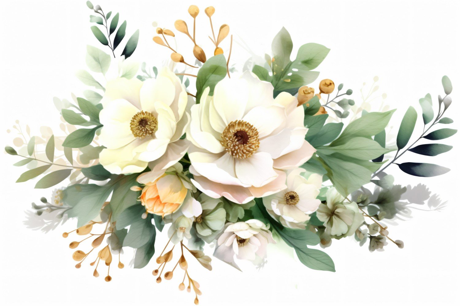 Watercolor flowers Background 339