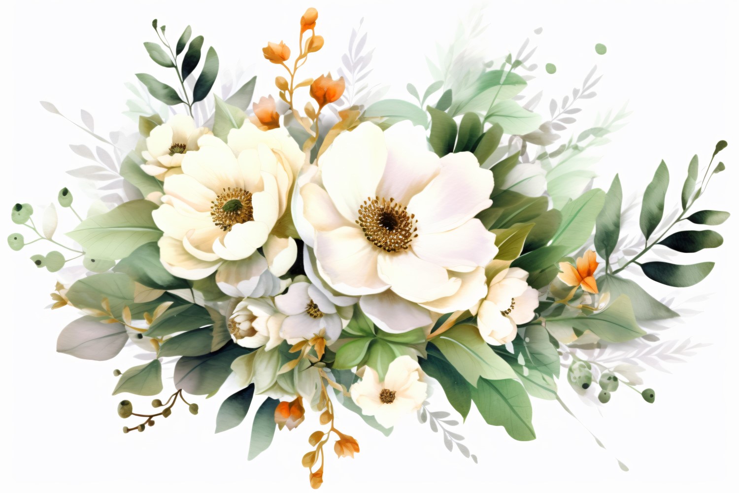 Watercolor floral wreath Background 340