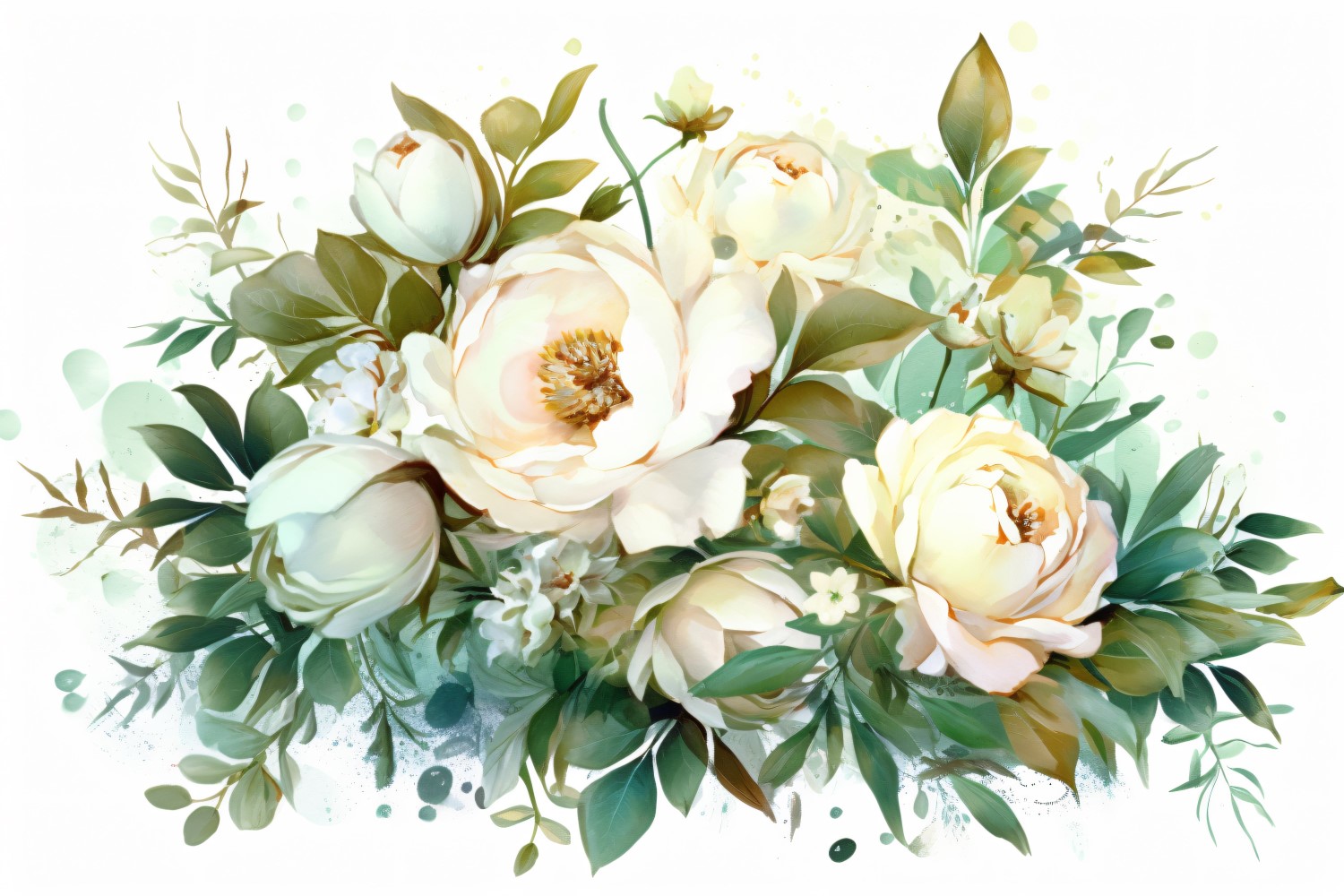 Watercolor Floral Background 342