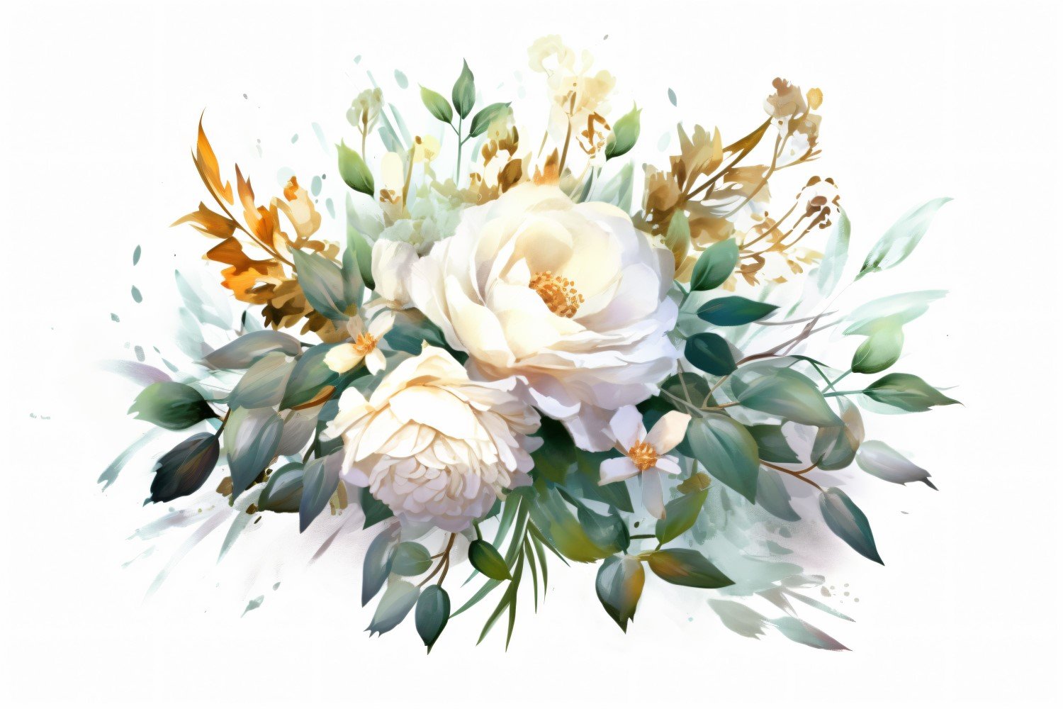 Watercolor flowers wreath Background 344