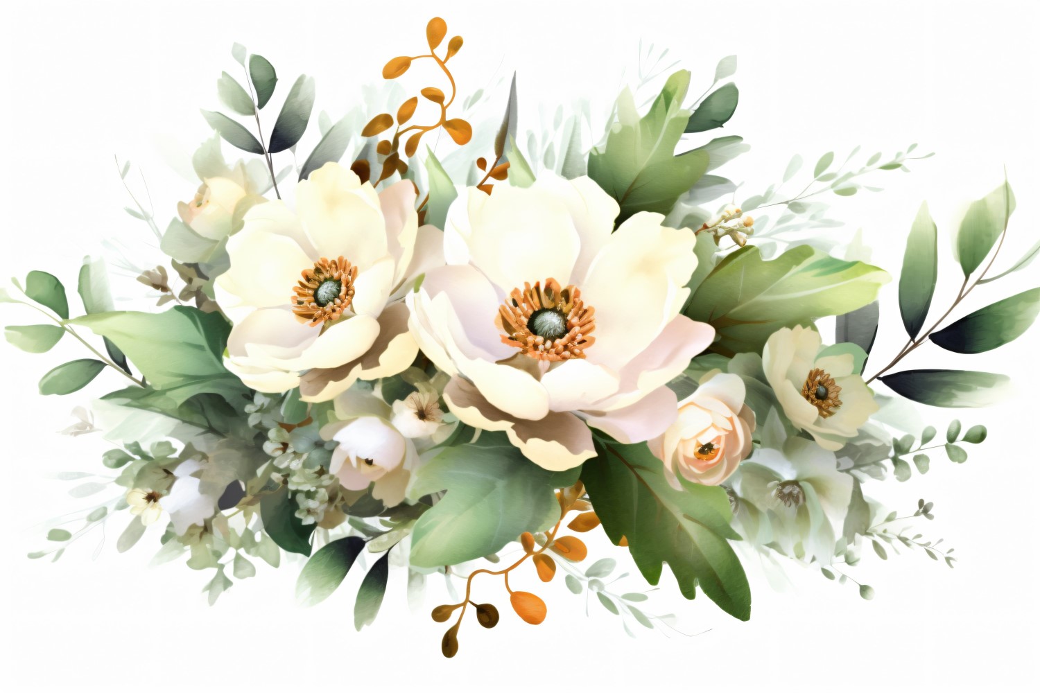 Watercolor floral wreath Background 347