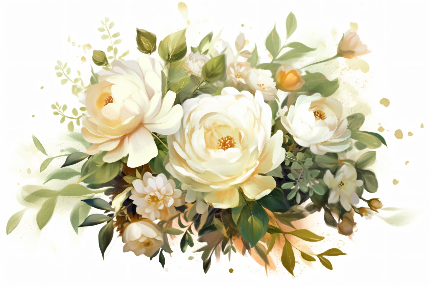 Watercolor flowers wreath Background 349