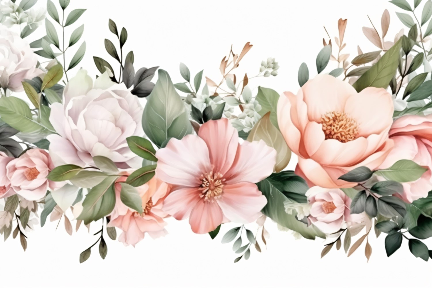 Watercolor flowers Background 351