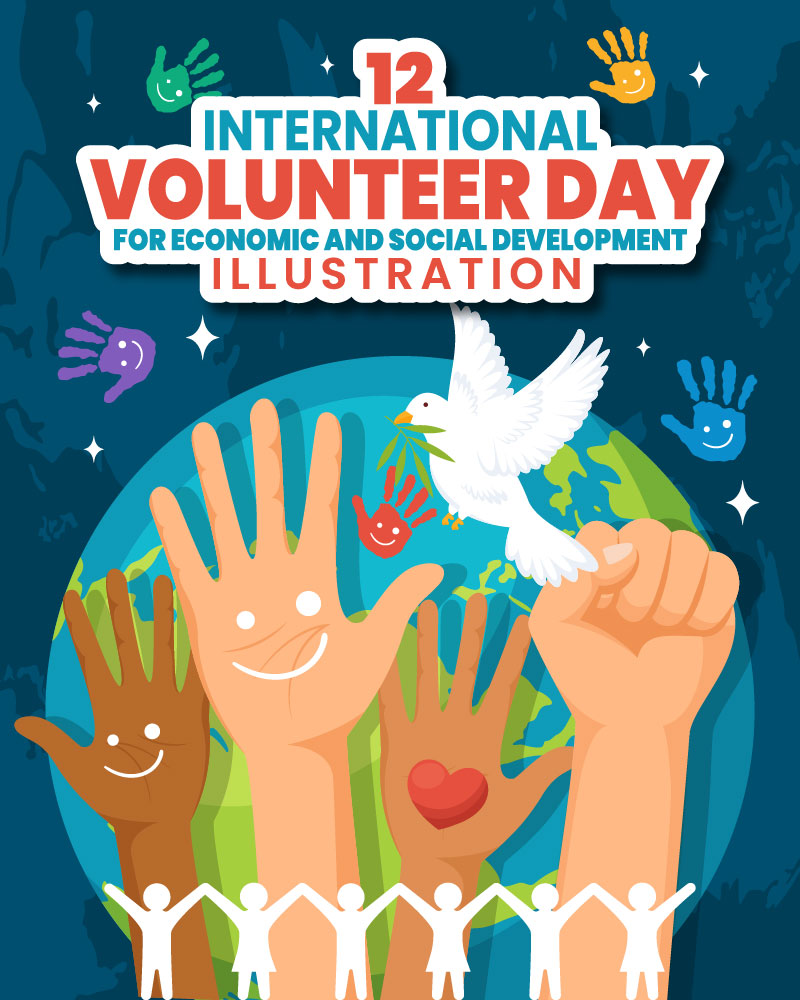 12 International Volunteer Day Illustration