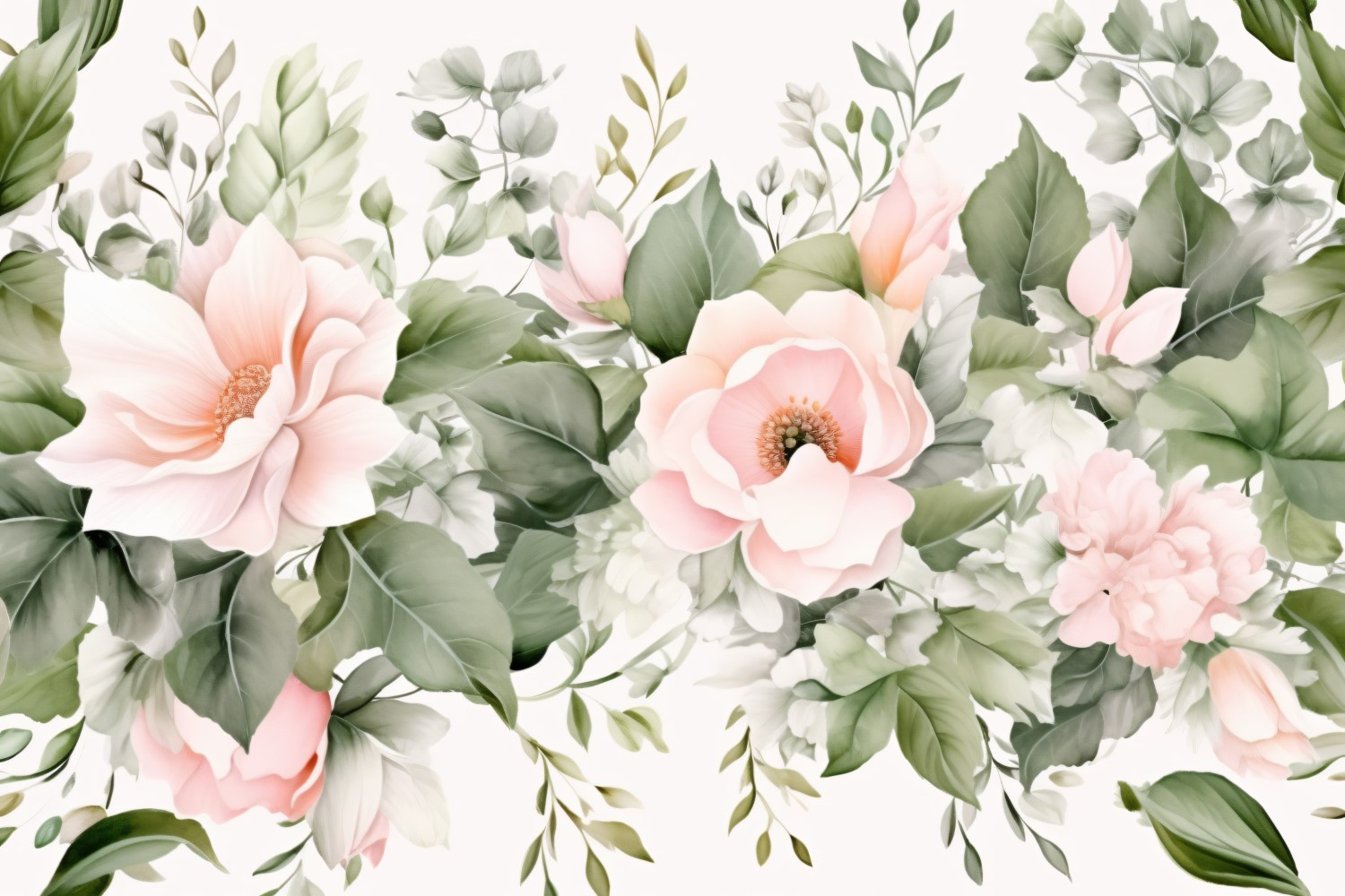 Watercolor flowers Background 355