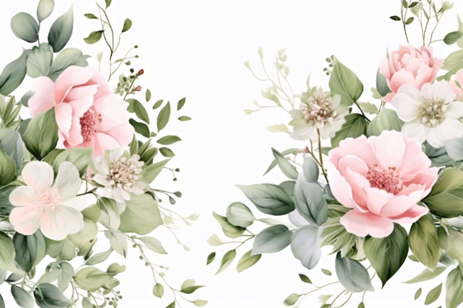 Watercolor flowers Background 358