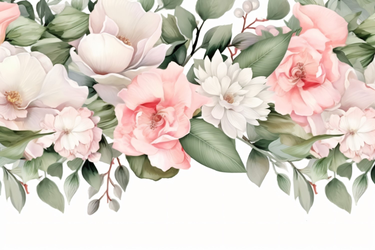 Watercolor flowers wreath Background 360