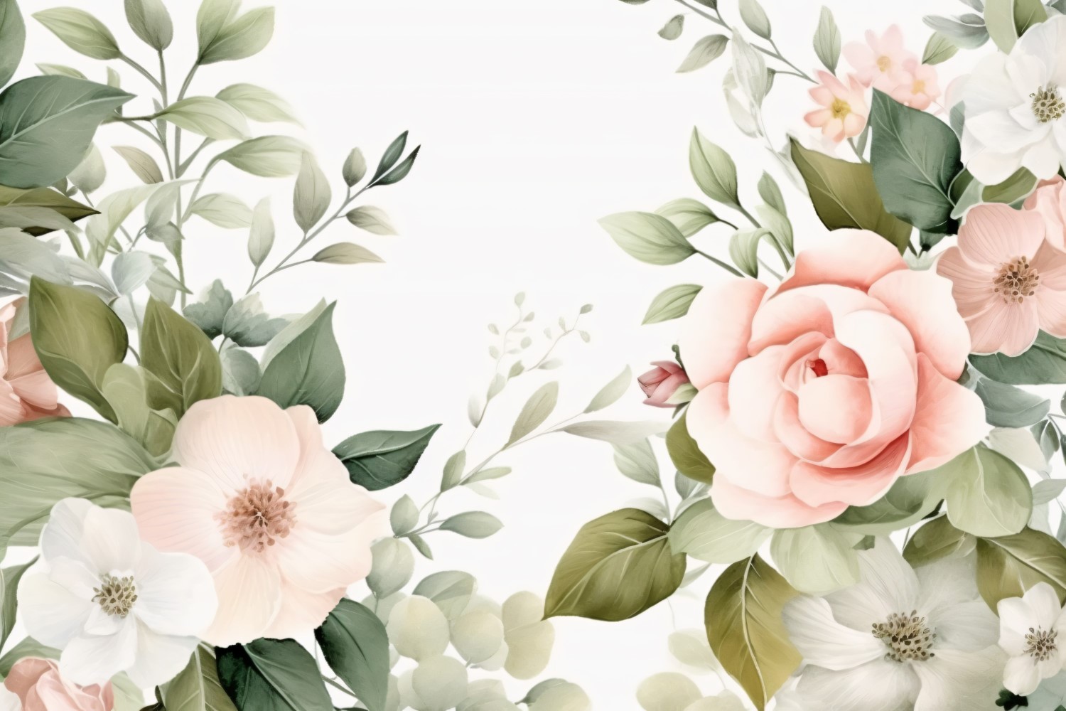 Watercolor flowers Background 362