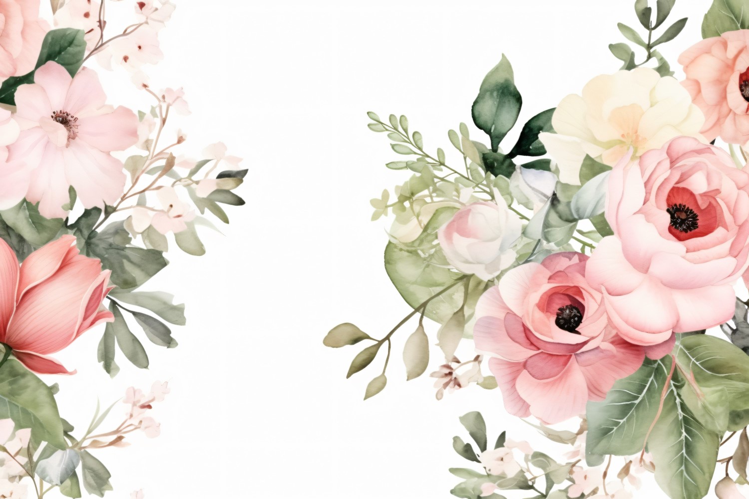 Watercolor flowers Background 365