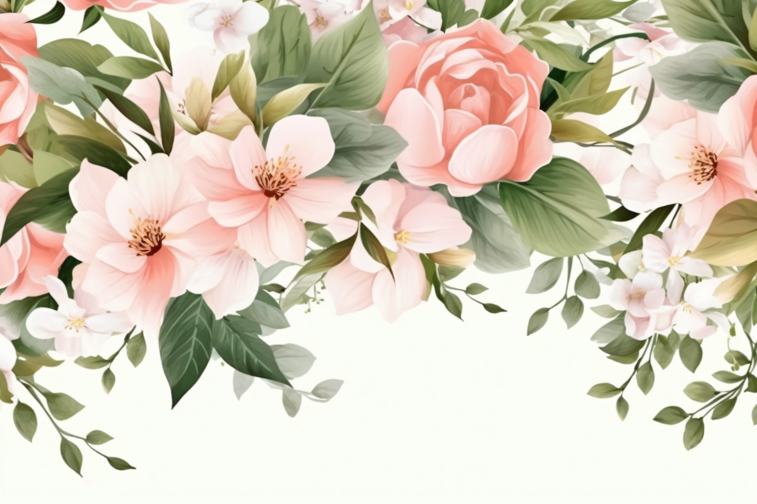 Watercolor floral wreath Background 366