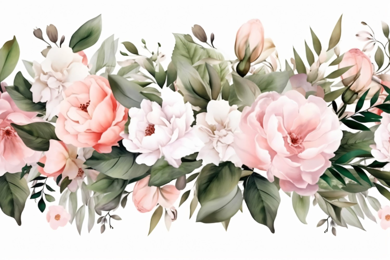 Watercolor flowers wreath Background 371