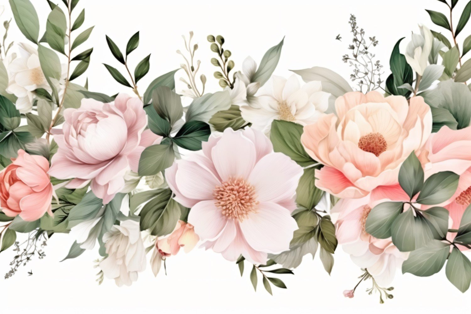 Watercolor floral wreath Background 373