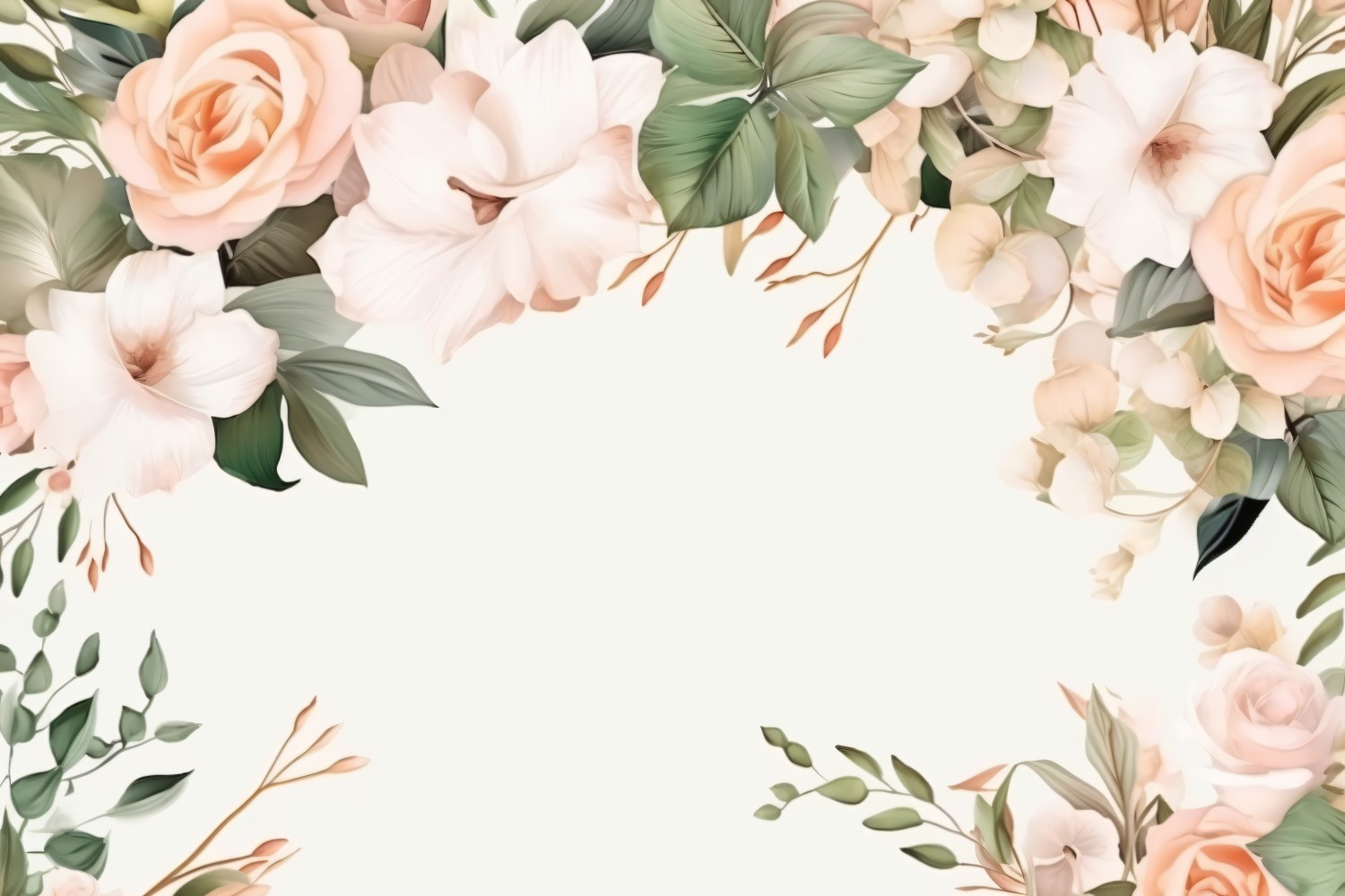 Watercolor floral wreath Background 376