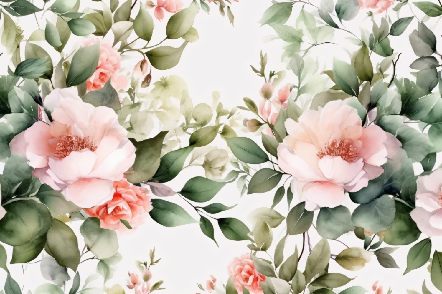 Watercolor flowers wreath Background 377