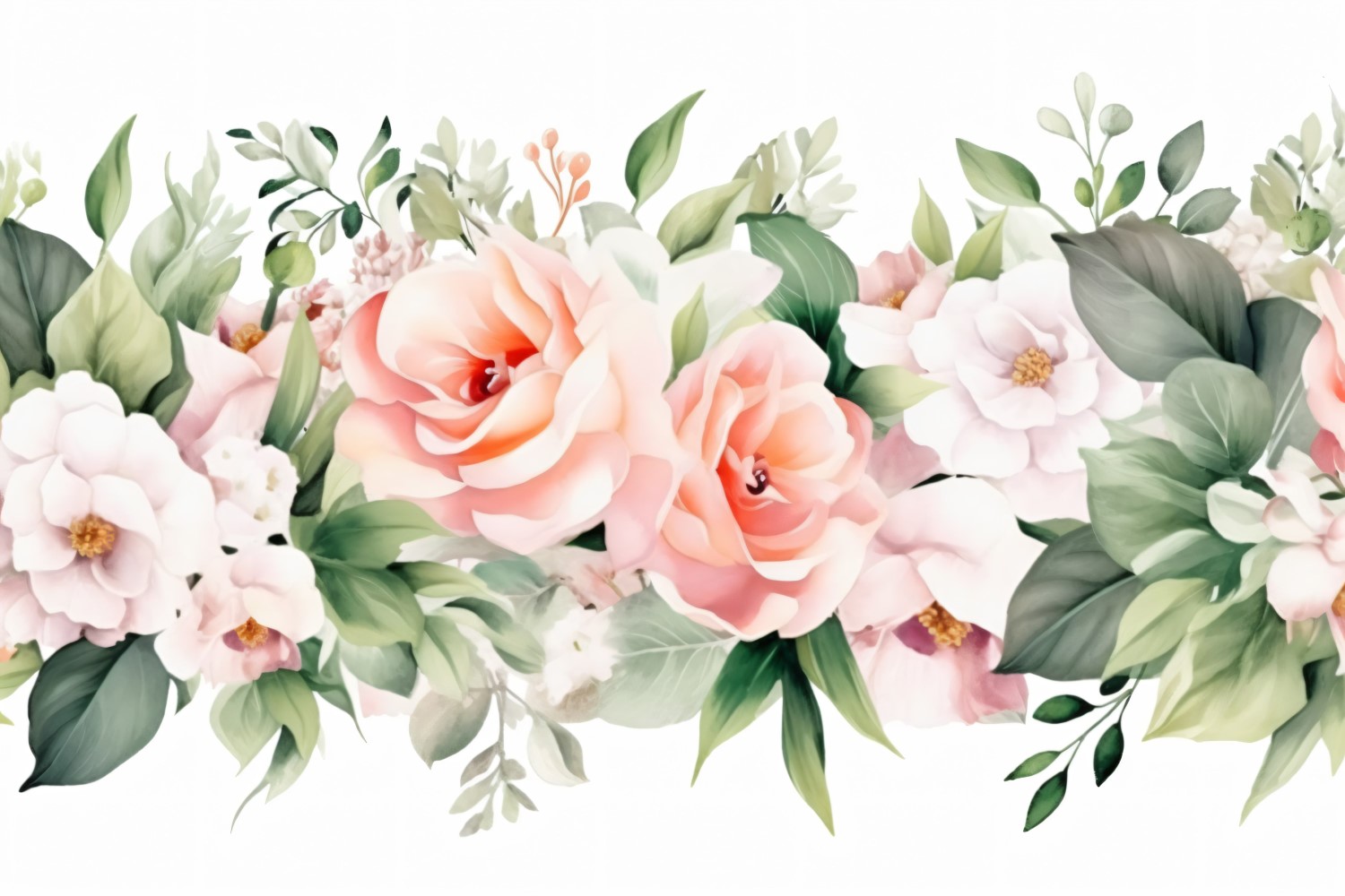 Watercolor flowers Background 382