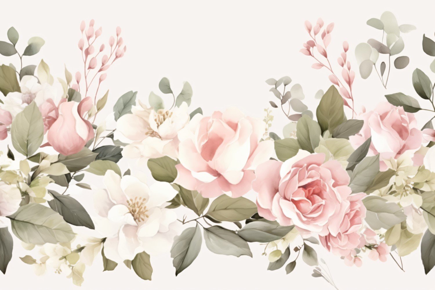 Watercolor floral wreath Background 383