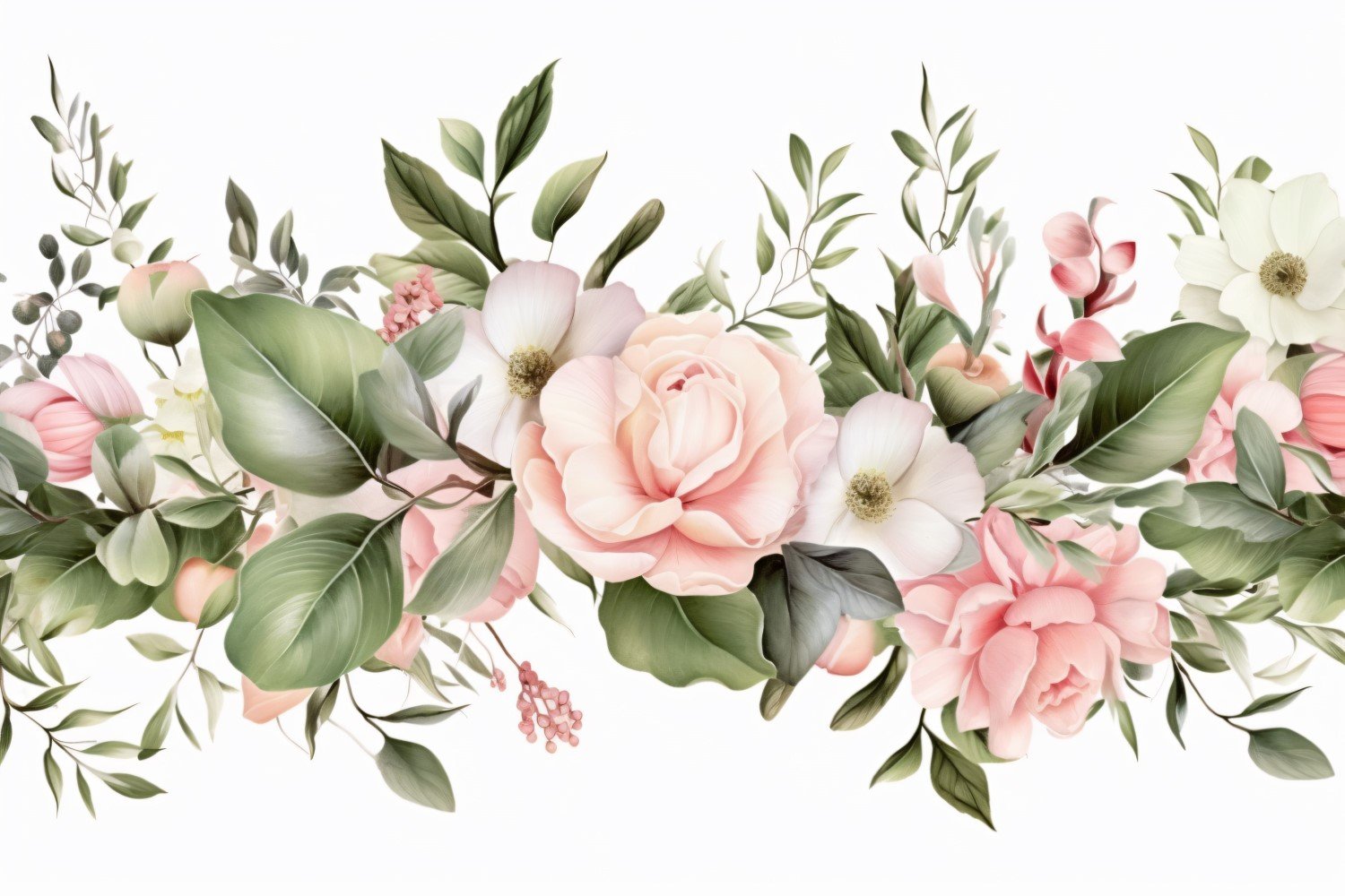 Watercolor floral wreath Background 387