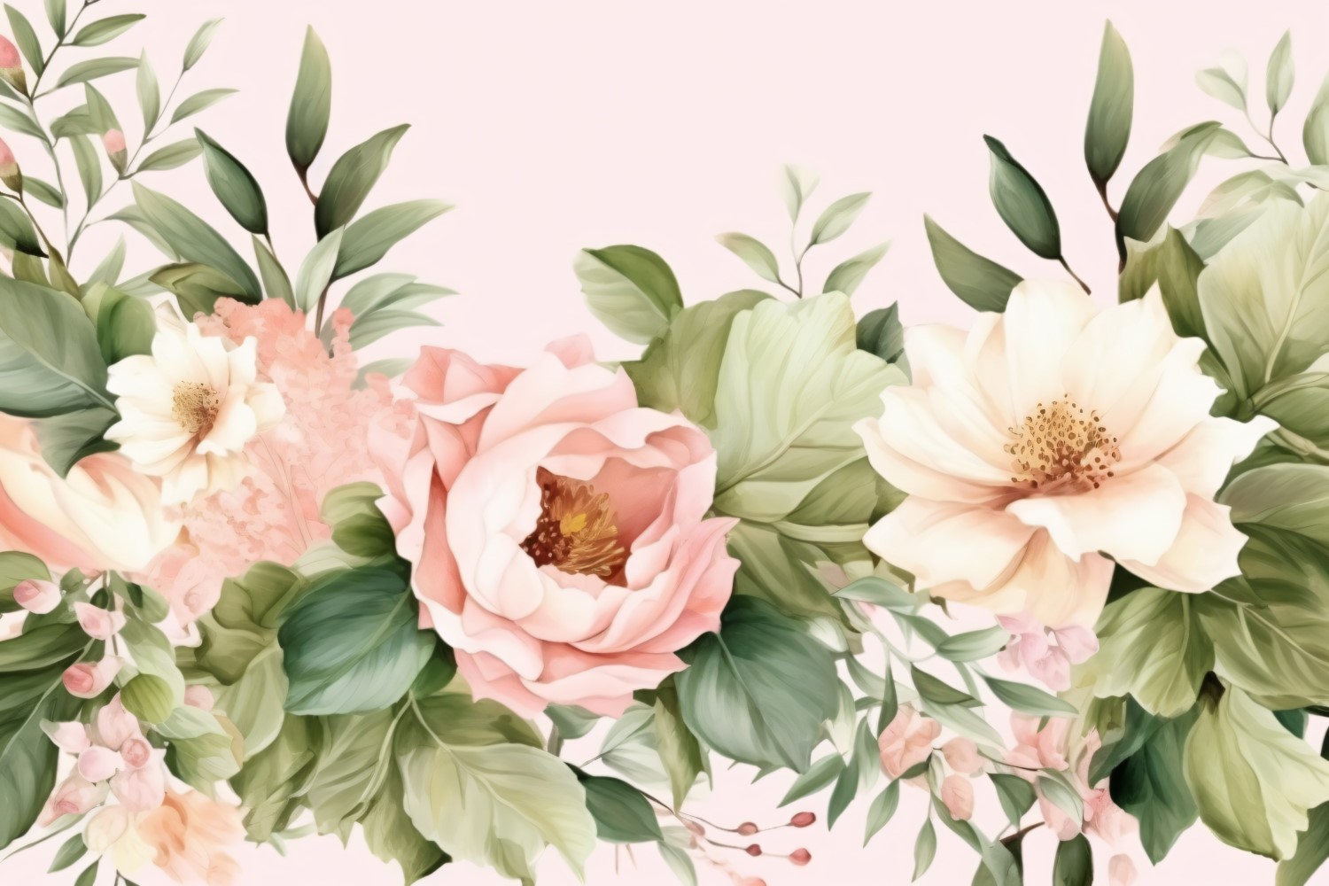 Watercolor flowers Background 390